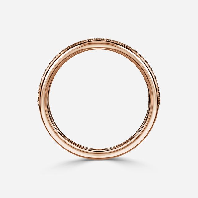 Paris Diamond Milgrain Rose Gold Wedding Ring