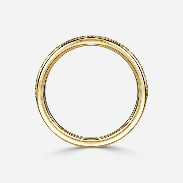 Paris Diamond Milgrain Yellow Gold Wedding Ring