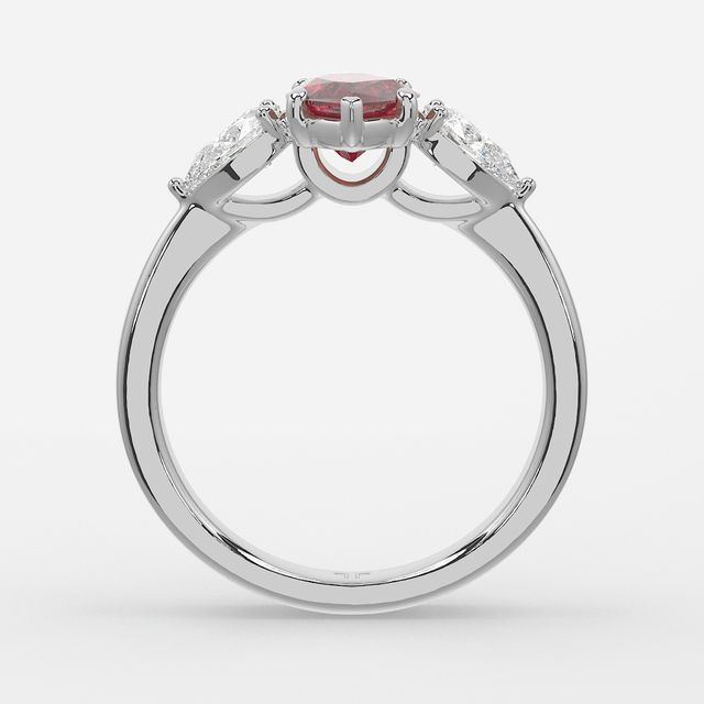 1 Carat Lab Grown Marquise Ruby Ring In Platinum - Vivian