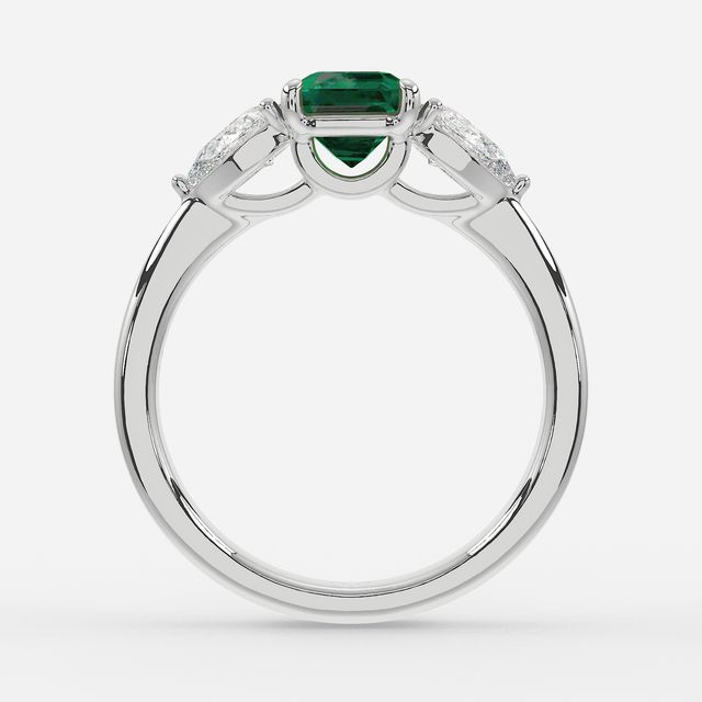 1 Carat Lab Grown Asscher Emerald Ring In White Gold - Vivian
