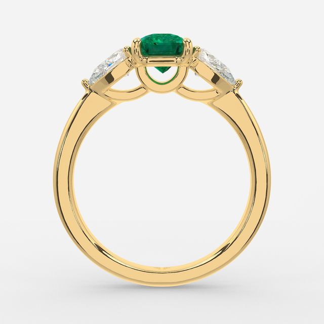 1 Carat Lab Grown Radiant Emerald Ring In Yellow Gold - Vivian