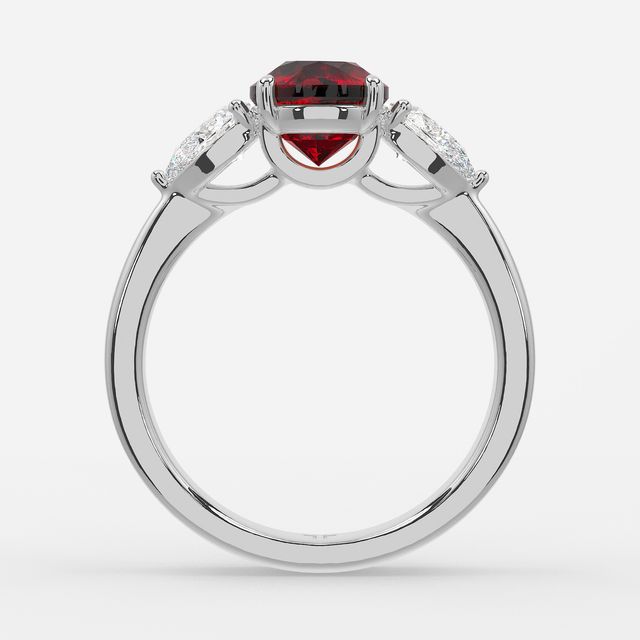 1 Carat Lab Grown Round Ruby Ring In Platinum - Vivian