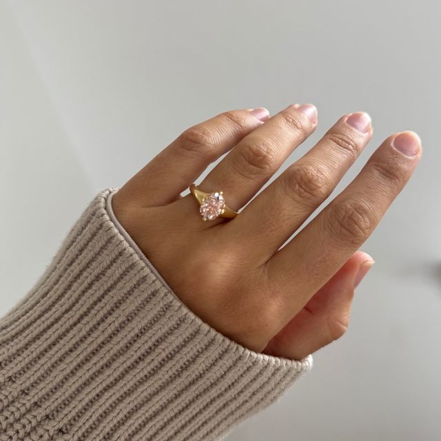 2.11 Carat Old Mine Cut Pink Diamond Solitaire Ring - Blair