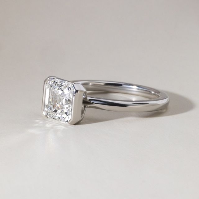 3.12 Carat Asscher Diamond Solitaire Ring In Platinum - Avian