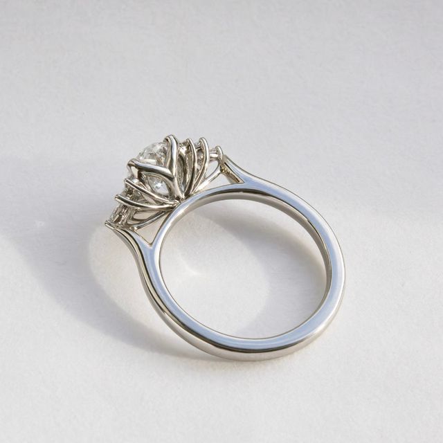 1.56 Carat Oval Diamond Cluster Ring In Platinum - Holly