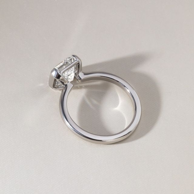 3.12 Carat Asscher Diamond Solitaire Ring In Platinum - Avian