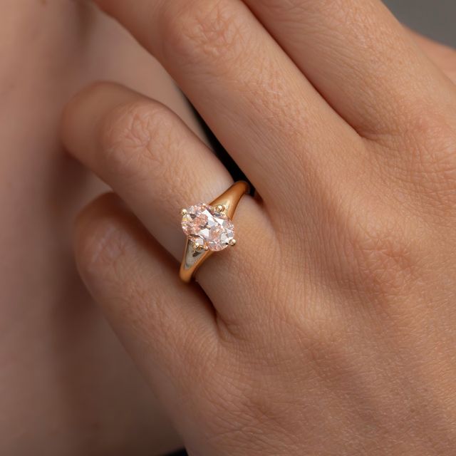 2.11 Carat Old Mine Cut Pink Diamond Solitaire Ring - Blair