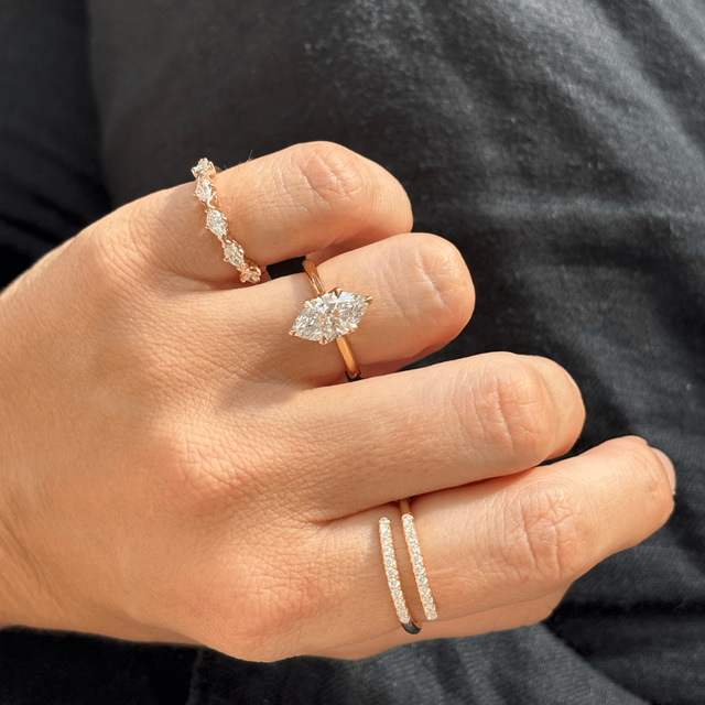 2 Carat Marquise Cut Solitaire Yellow Gold Engagement Ring - Elswin