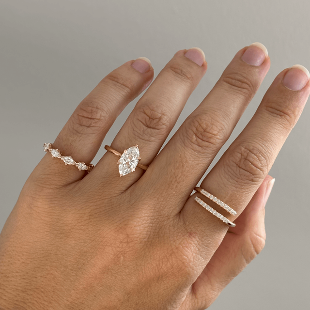 2 Carat Marquise Cut Solitaire Yellow Gold Engagement Ring - Elswin