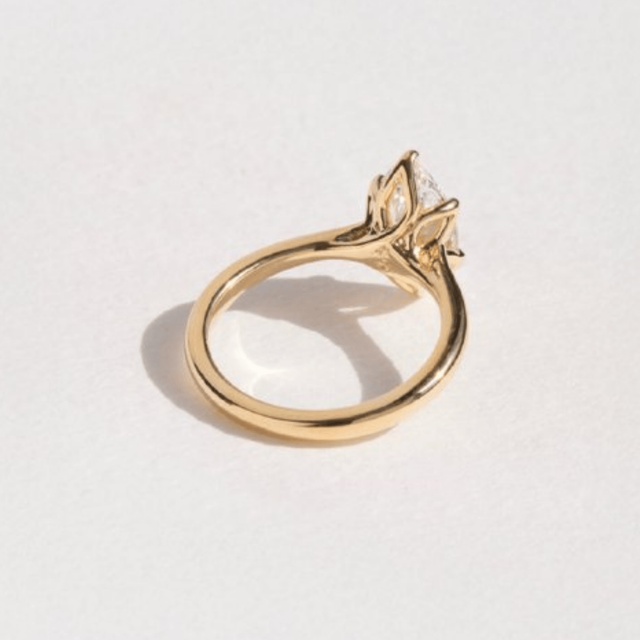 2 Carat Marquise Cut Solitaire Yellow Gold Engagement Ring - Elswin