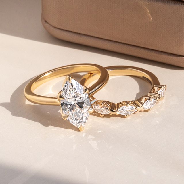 2 Carat Marquise Cut Solitaire Yellow Gold Engagement Ring - Elswin