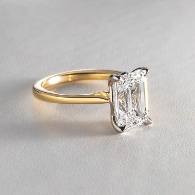 3.10 Carat Emerald Cut Solitaire Engagement Ring - Tulip