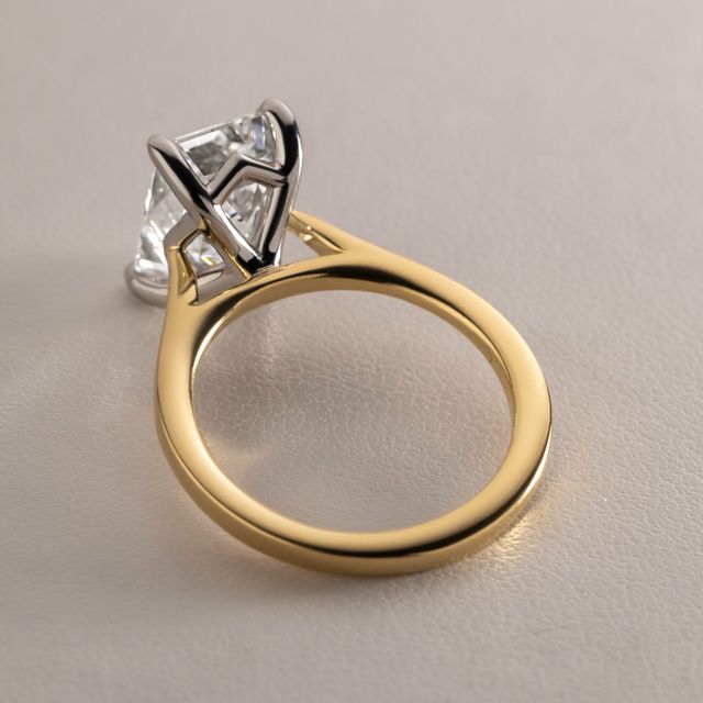 3.10 Carat Emerald Cut Solitaire Engagement Ring - Tulip