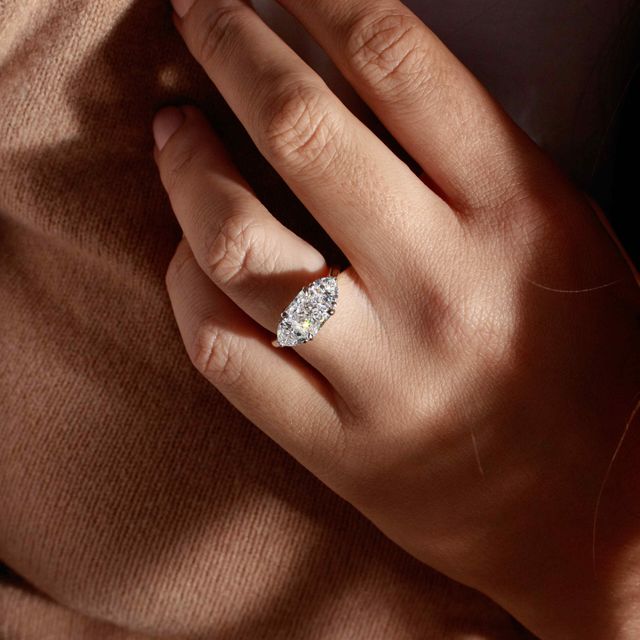 2.25 Carat Radiant Cut Three Stone Engagement Ring - Ciara