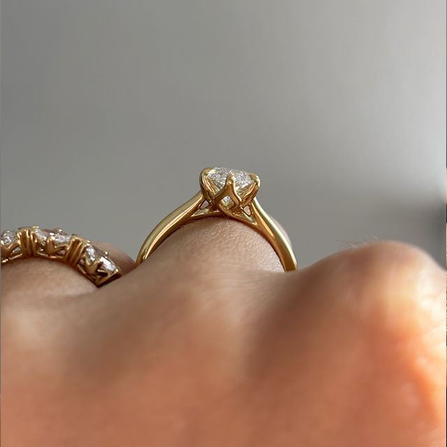 2 Carat Marquise Cut Solitaire Yellow Gold Engagement Ring - Elswin