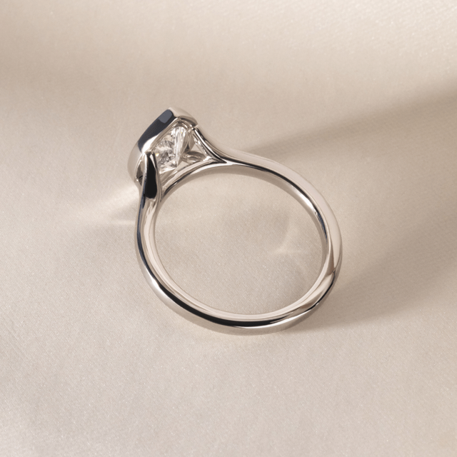 1.57 Carat Lab Grown Marquise Bezel-Set Engagement Ring In Platinum - London