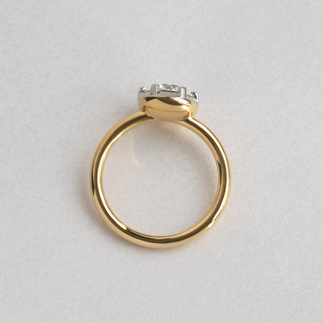 1.50 Carat Lab Grown Round Diamond Georgian Style Ring In Two-Tone - Charlotte