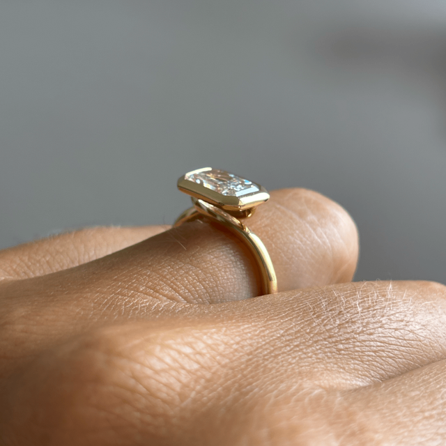2.02 Carat Lab Grown Radiant Solitaire Engagement Ring In Yellow Gold - Sydney