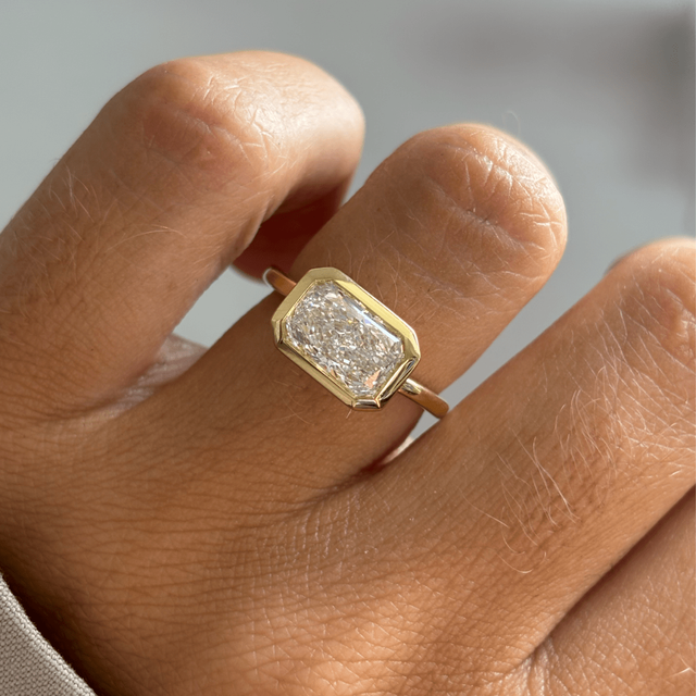 2.02 Carat Lab Grown Radiant Solitaire Engagement Ring In Yellow Gold - Sydney