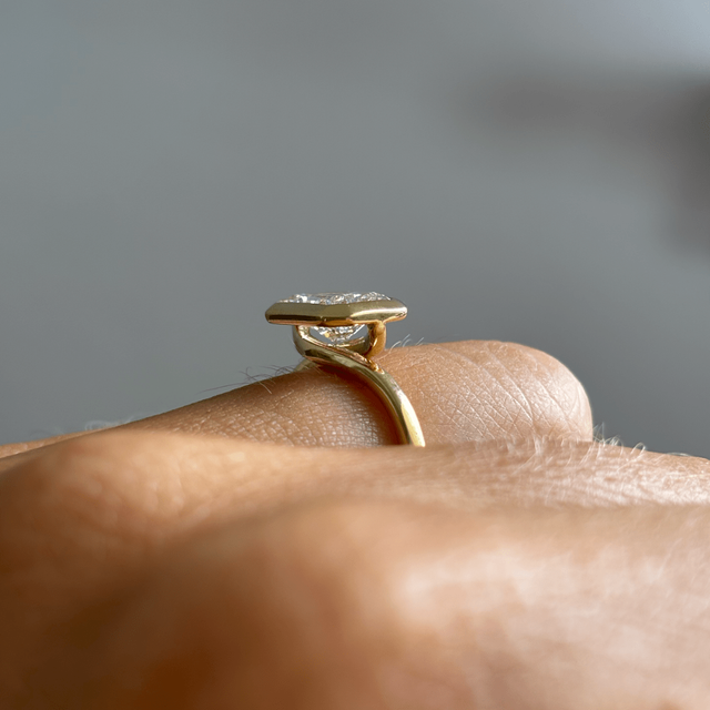 2.02 Carat Lab Grown Radiant Solitaire Engagement Ring In Yellow Gold - Sydney