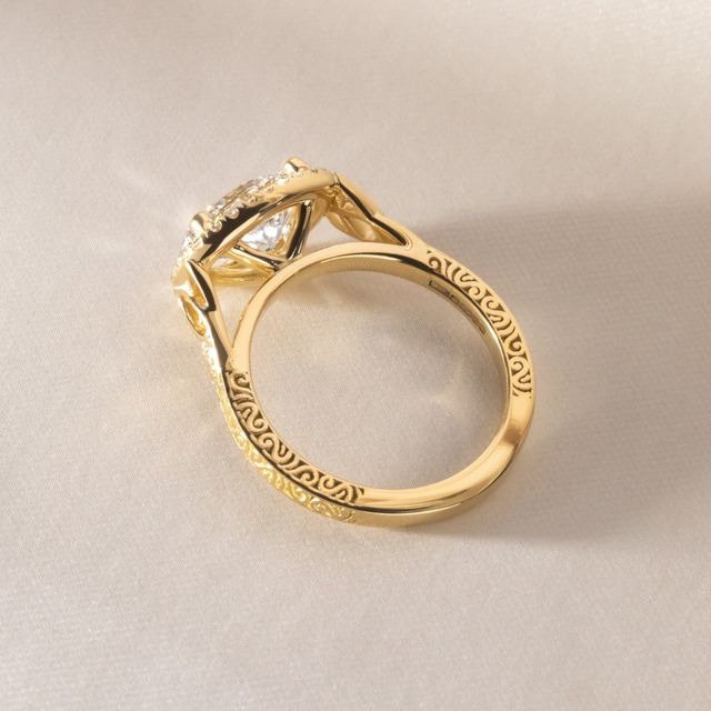 2.00 Carat Oval Diamond Celtic Ring In Yellow Gold - Maeve