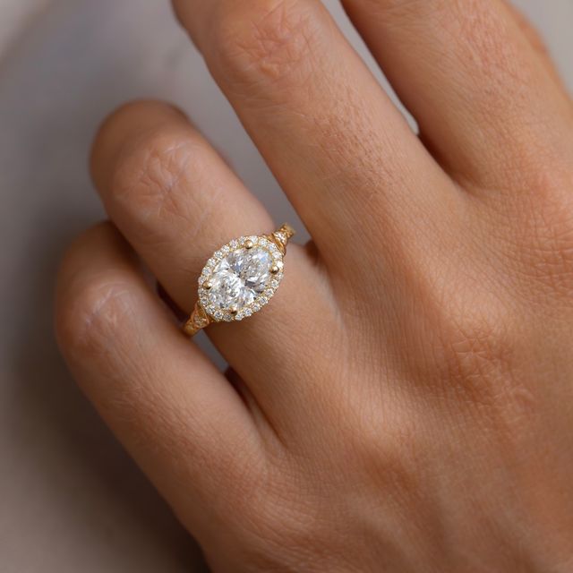 2.00 Carat Oval Diamond Celtic Ring In Yellow Gold - Maeve