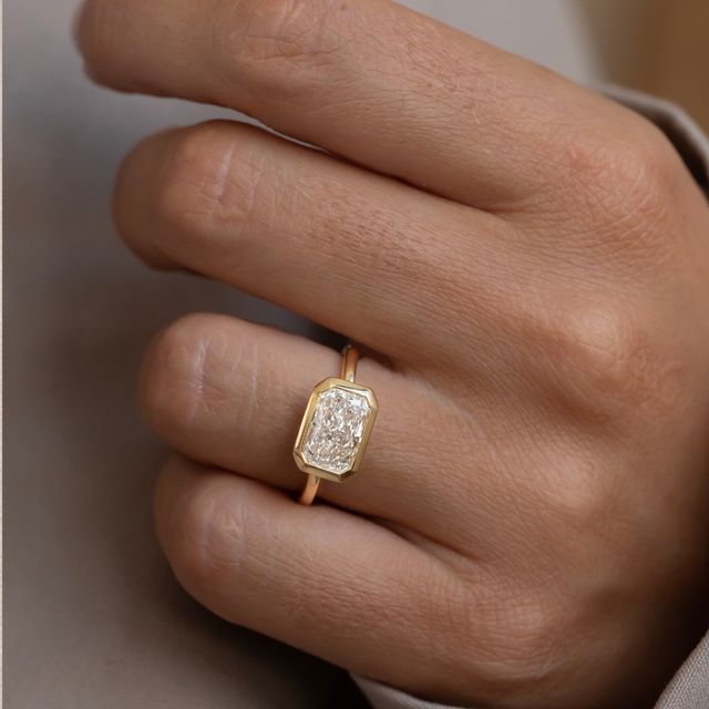 2.02 Carat Lab Grown Radiant Solitaire Engagement Ring In Yellow Gold - Sydney