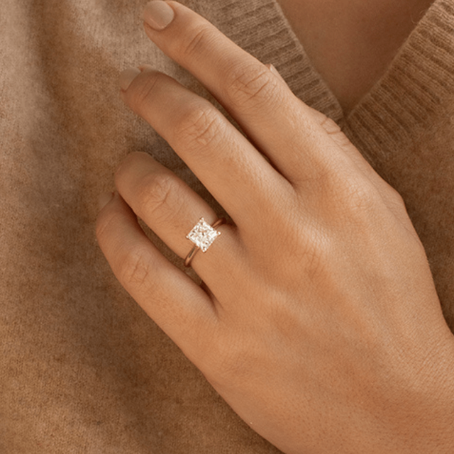 2.00 Carat Princess Diamond Solitaire Engagement Ring In Yellow Gold - Jessie