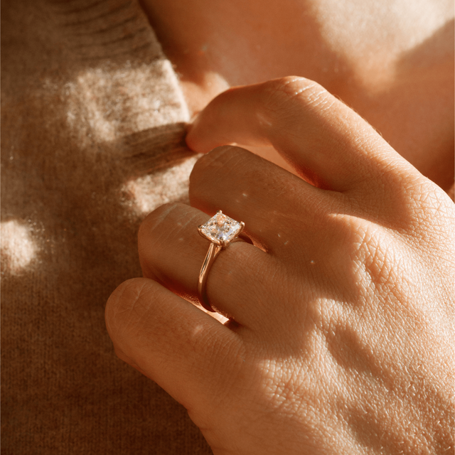 2.00 Carat Princess Diamond Solitaire Engagement Ring In Yellow Gold - Jessie