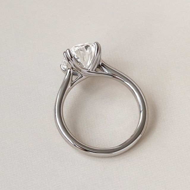 2.00 Carat Oval Diamond Solitaire White Gold Engagement Ring - Fiara