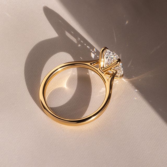 2.50 Carat Oval Diamond Solitaire Yellow Gold Engagement Ring - Odette