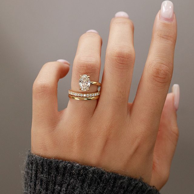 1.50 Carat Oval Spiral Diamond Band Yellow Gold Engagement Ring - Bespoke