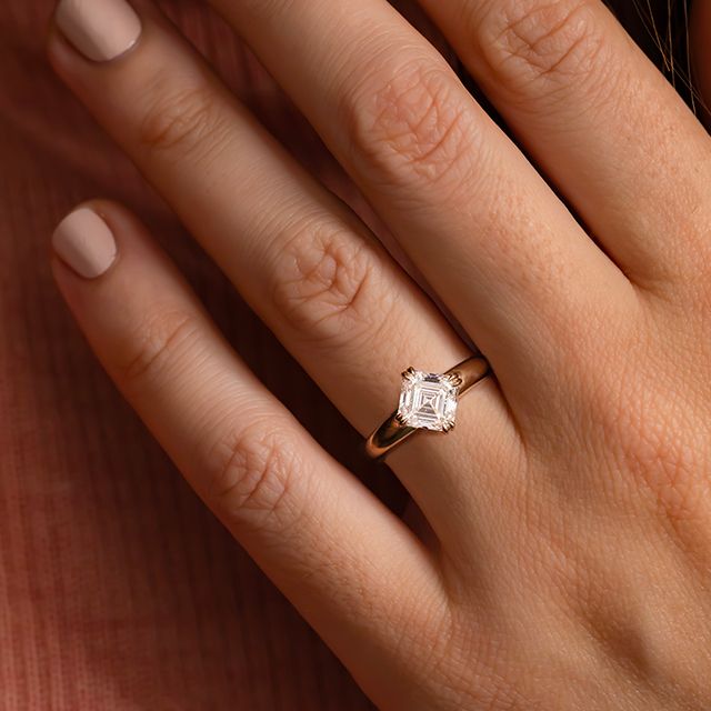 1.50 Carat Asscher Solitaire Yellow Gold Engagement Ring - Bespoke