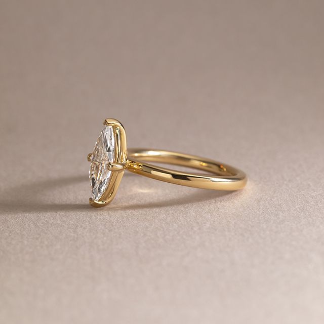 1.30 Carat Marquise Solitaire Yellow Gold Engagement Ring - Chelsea
