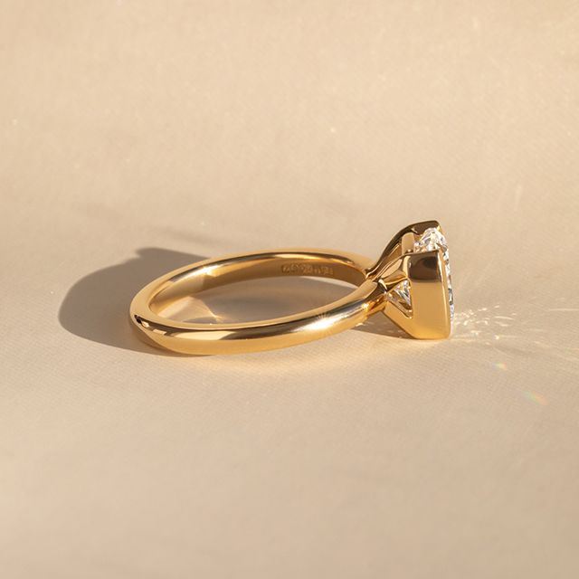 2.00 Carat Cushion Diamond Solitaire Engagement Ring In Yellow Gold - Avian