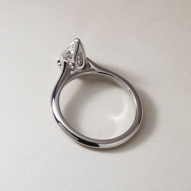 1.00 Carat Pear Diamond Solitaire White Gold Engagement Ring - Aerin