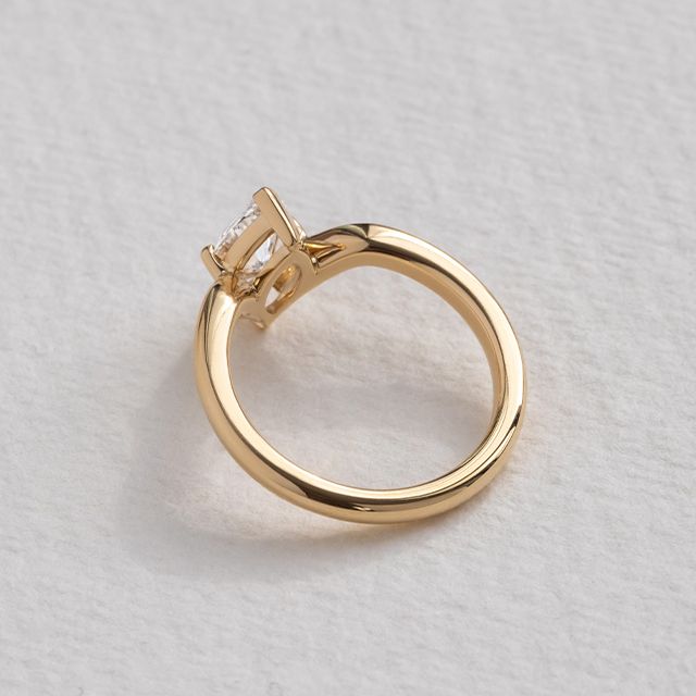 1.00 Carat Marquise Solitaire Yellow Gold Engagement Ring - Ferre