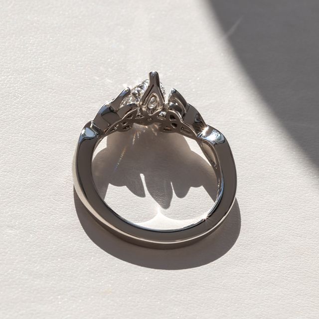 1.00 Carat Pear Diamond Celtic White Gold Engagement Ring - Gaia