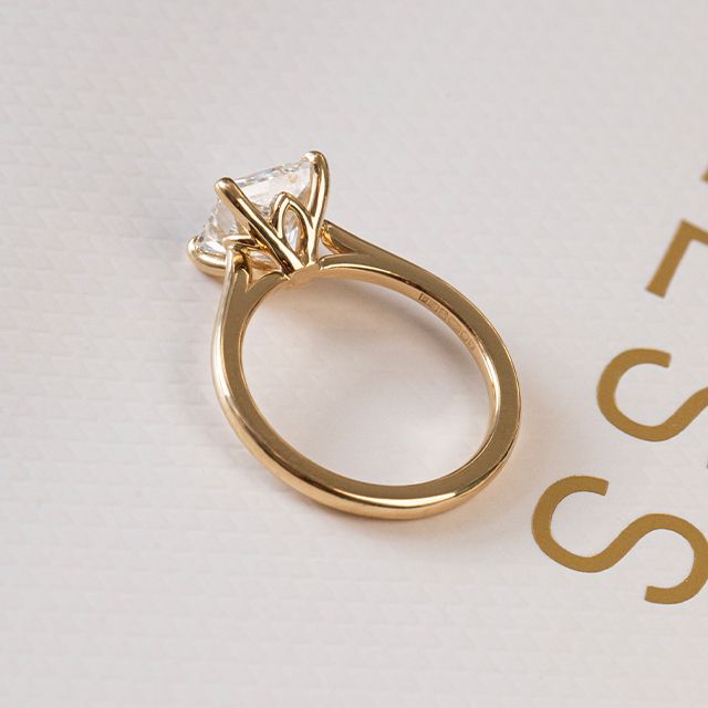 2.00 Carat Princess Diamond Solitaire Engagement Ring In Yellow Gold - Jessie