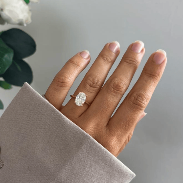 2.50 Carat Lab Grown Oval Hidden Halo Ring In Yellow Gold - Juliette
