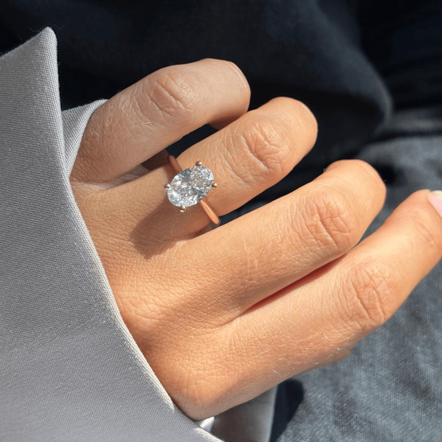 2.50 Carat Lab Grown Oval Hidden Halo Ring In Yellow Gold - Juliette