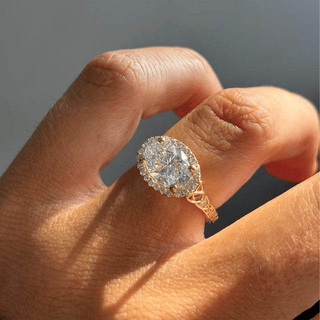 2.00 Carat Oval Diamond Celtic Ring In Yellow Gold - Maeve