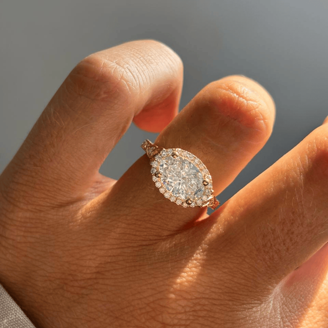 2.00 Carat Oval Diamond Celtic Ring In Yellow Gold - Maeve