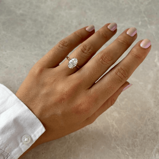 2.50 Carat Oval Diamond Solitaire Yellow Gold Engagement Ring - Odette