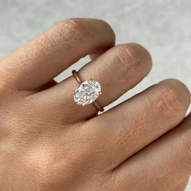 2.50 Carat Oval Diamond Solitaire Yellow Gold Engagement Ring - Odette