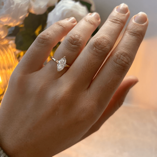 1.30 Carat Marquise Solitaire Yellow Gold Engagement Ring - Chelsea
