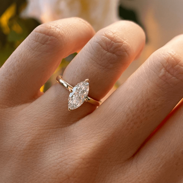 1.30 Carat Marquise Solitaire Yellow Gold Engagement Ring - Chelsea