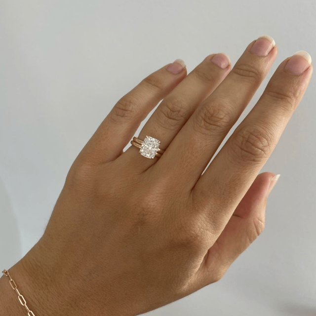 2.50 Carat Elongated Cushion Solitaire Yellow Gold Engagement Ring - Chelsea