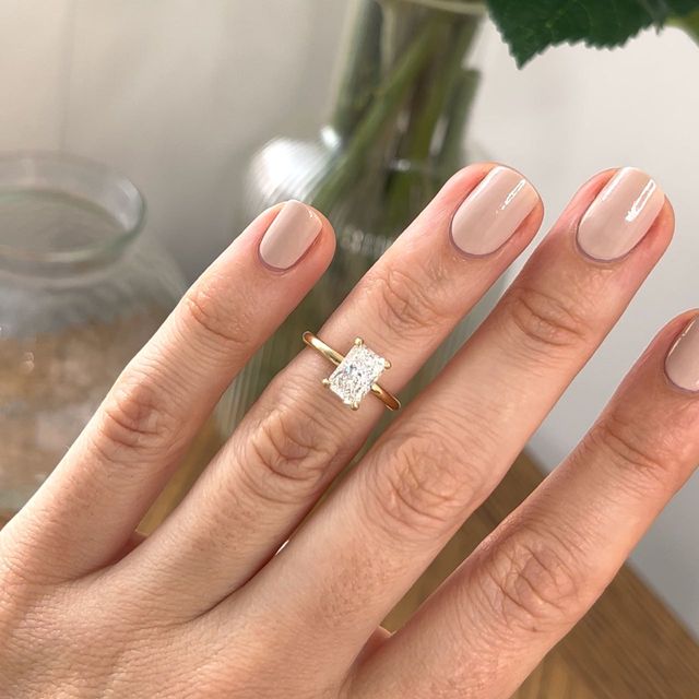 1.50 Carat Radiant Diamond Solitaire Yellow Gold Engagement Ring - Chelsea