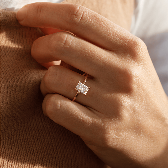 1.50 Carat Radiant Diamond Solitaire Yellow Gold Engagement Ring - Chelsea